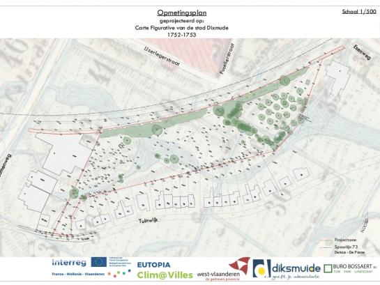 Historische kaart Vestingpark met opmetingsplan